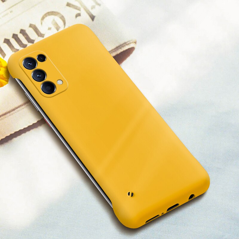 Funda ultradelgada para OPPO Reno 5, carcasa mate sin marco para OPPO ren5, a prueba de golpes: Yellow