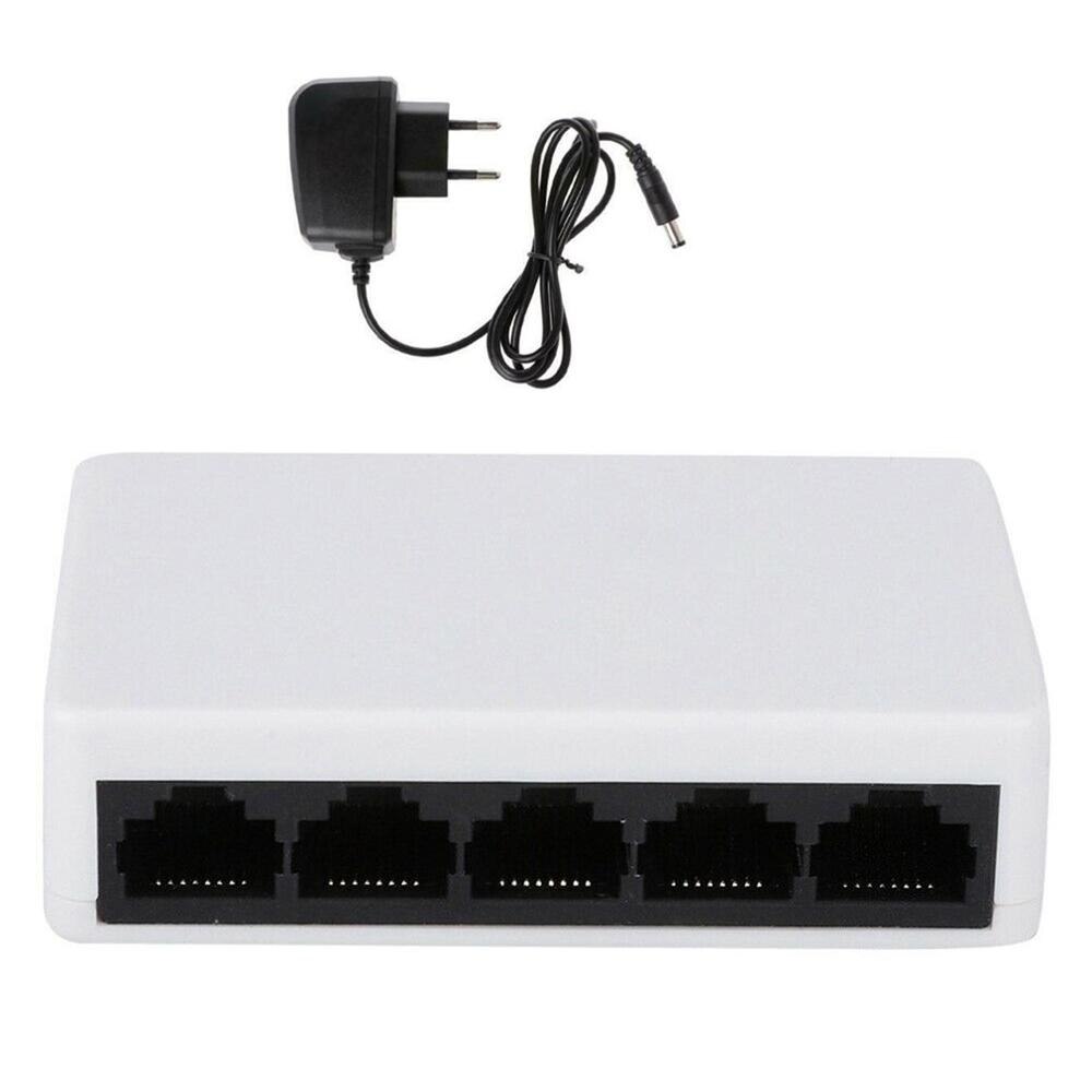 Mini 5-Poorten RJ45 Fast Ethernet Netwerk Zwart Switch Hub Voor Desktop Pc Full Gigabit Ethernet Switch: US