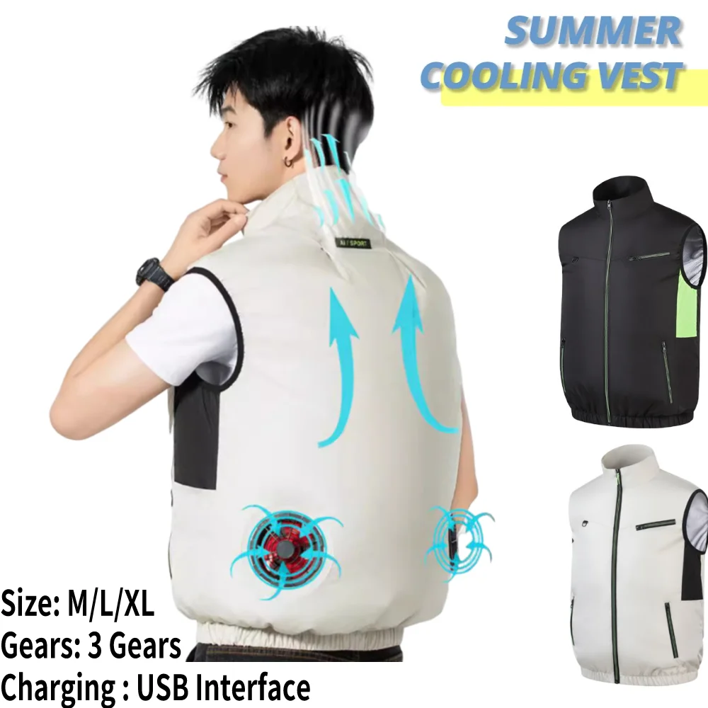 Koelvest Draagbare Koelventilator Vest Hittebestendige Airconditioning Kleding Koeling Voor Werknemers Zomer Kamperen Viskoeling