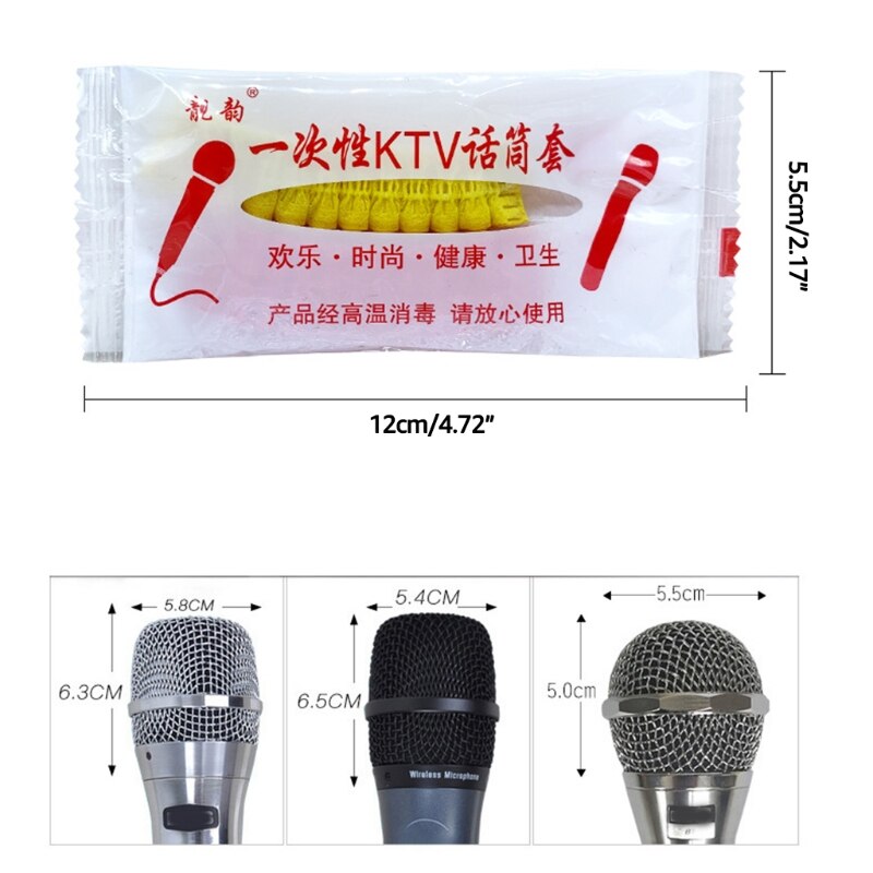 Microphone Covers 200x Disposable Non-Woven Clean and No-Odor Windscreen Mic Removal Microphone Covers for Recording