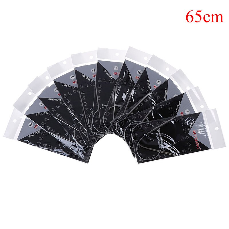 11Pcs/set 43/65/80cm Stainless Circular Knitting Needles Size 6-16: 65cm