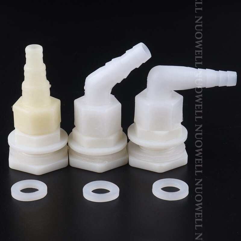 4Sets 1/2" ABS Aquarium Fish Tank Outlet Connectors Water Tank Adapter Bucket Joints Connector Drainage Pipe Fittings