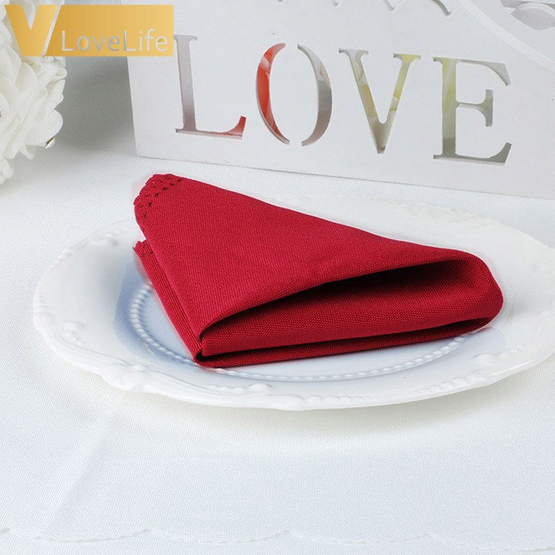 100 Stuks 30*30cm Servet Polyester Tafelkleden Vele Kleuren 12 "x 12" Doiner Wedding Party thuis Tafeldecoratie: Red
