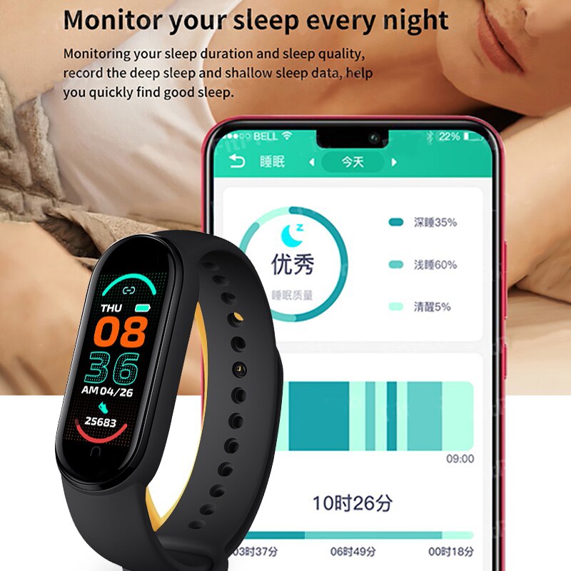 Smart Bluetooth APP bracelet, removable USB charging, step count PR blood pressure Sop2 health monitoring Sports bracelet