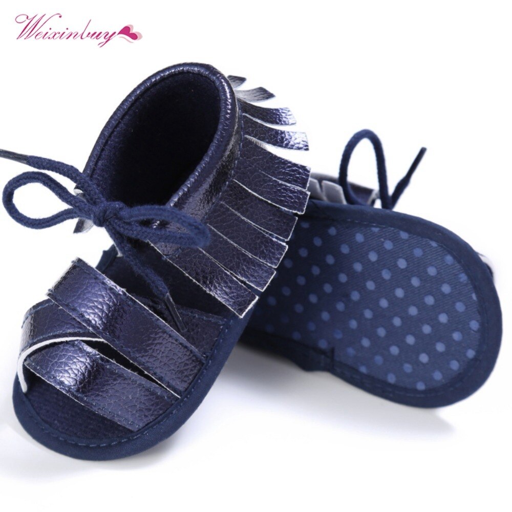 Baby Meisjes Sandaal Zomer Glans Kwastje Zachte Non-slip Schoenen 0-18 M