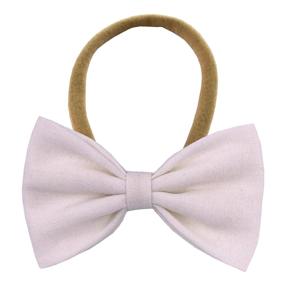 16 pièces/lot 3.5 pouces à la main tissu arc bandeau tissu arc pinces à cheveux doux en Nylon bandeau pour bébés bébé cheveux accessoire