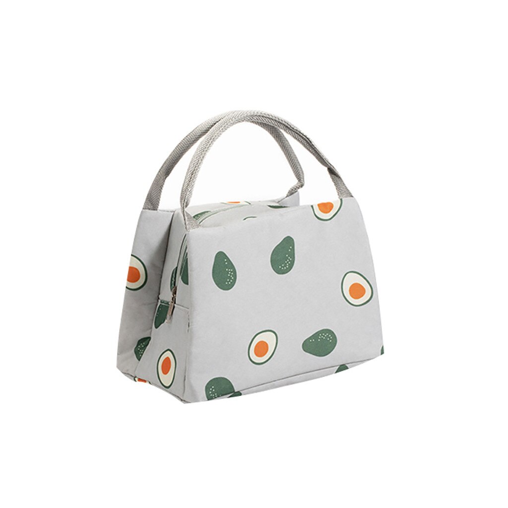 Bolsas de aislamiento fresco para el almuerzo, lonchera térmica Oxford, impermeable, conveniente, de ocio, Flor Retro bonito, Marmita: Gray