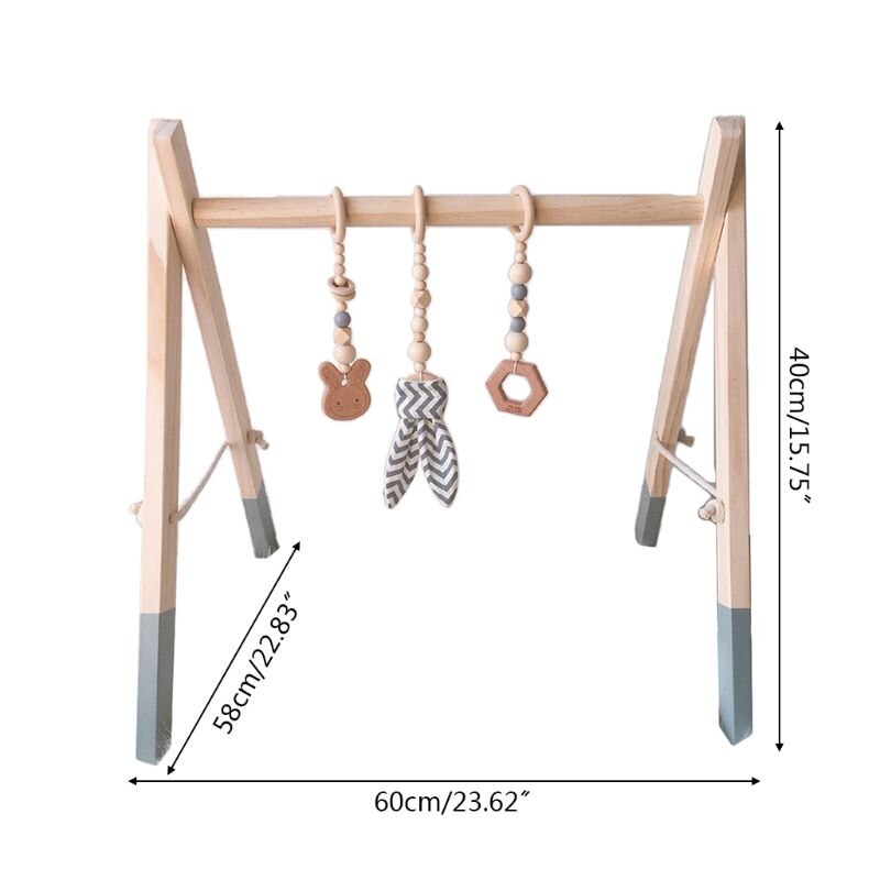 1einstellen nordisch Karikatur Baby Holz Kaninchen Ohr Spielzeug Anhänger Fitnessstudio Fitness Gestell Bausätze