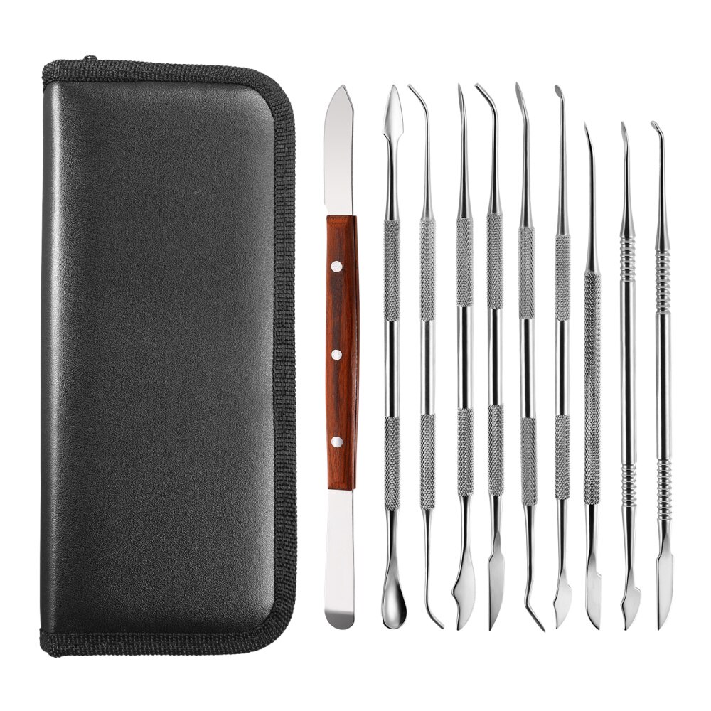 Black Supvox Wax Carving Tools Stainless Steel Wax Sculpting Tool Set Wax Tool Kit with Storage Bag