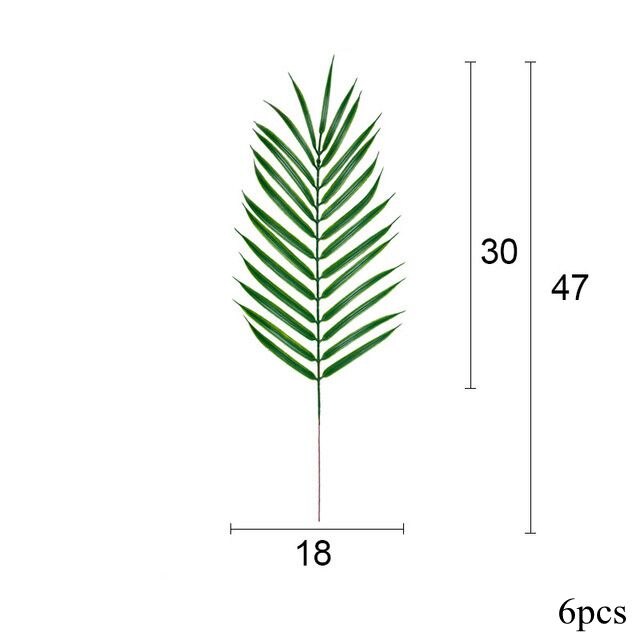 1 pack Artifical Green Palm leaves Hawaii Tropical Turtle Leaf for Kids Birthday Party Jungle Flamingo Summer Party Decoration: 6pcs small Iron leaf