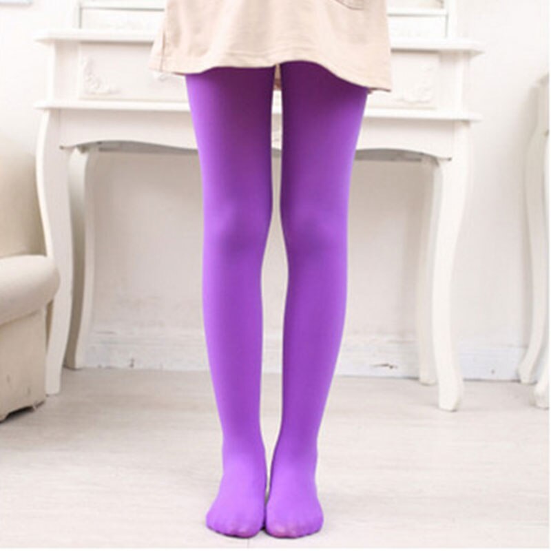 Baby Velvet Tights for Girls Kids Pantyhose Party Wedding Performance Ballet Dance Hosiery Style TOO789: Purple / XL