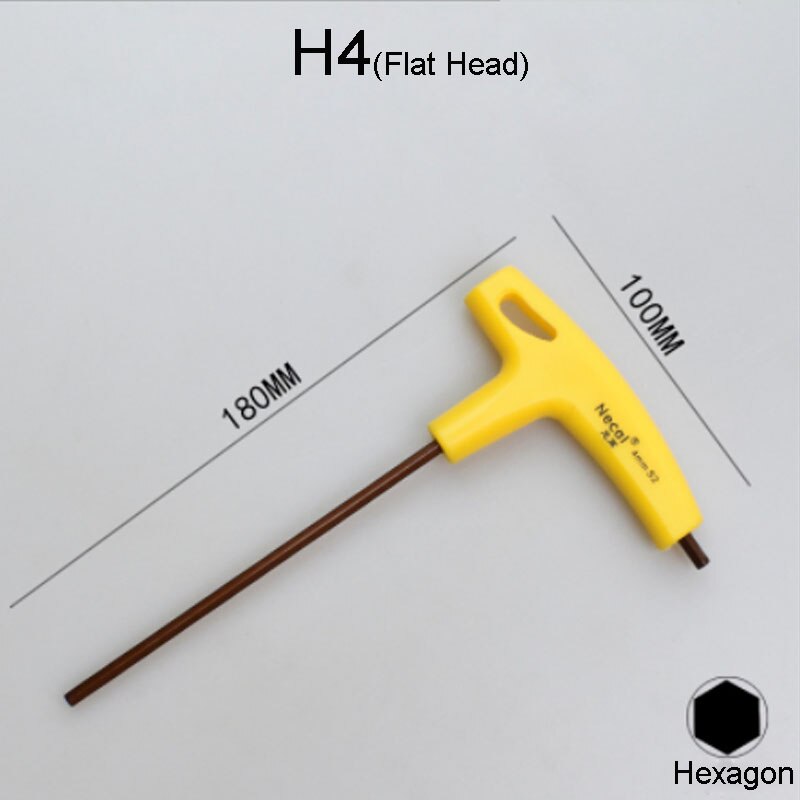 1PCS T-Handle Hex Key Wrench 400mm Flat/Ball head Hex Socket Screwdriver Universal Double-end Wrench Allen Screws Tools: H4-1PCS