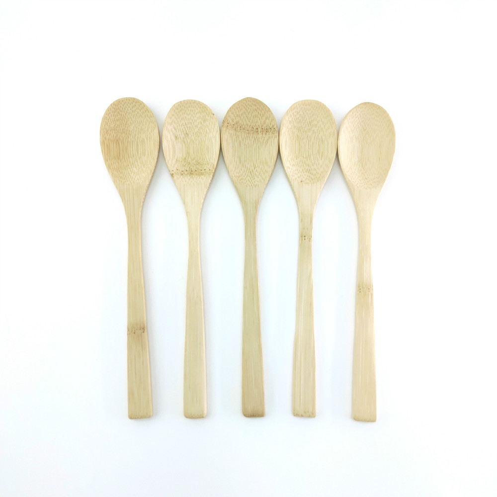 Organic bamboo Wood Cutlery Natural Bamboo Spoon Coconut Palm Coconut Spoon for Coconut shell bowl Bamboo Spoon Cutlery: 5pcs 20cm spoon
