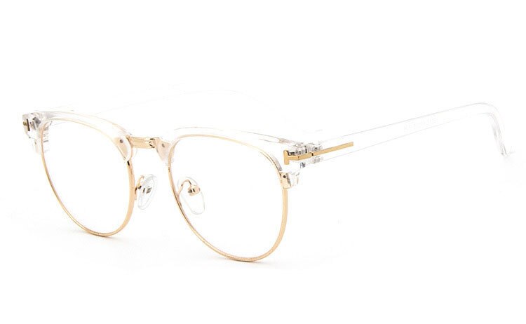 Monture de lunettes en métal demi-cerclée pour hommes, lunettes optiques cool, monture de lunettes de vue pour hommes: 1