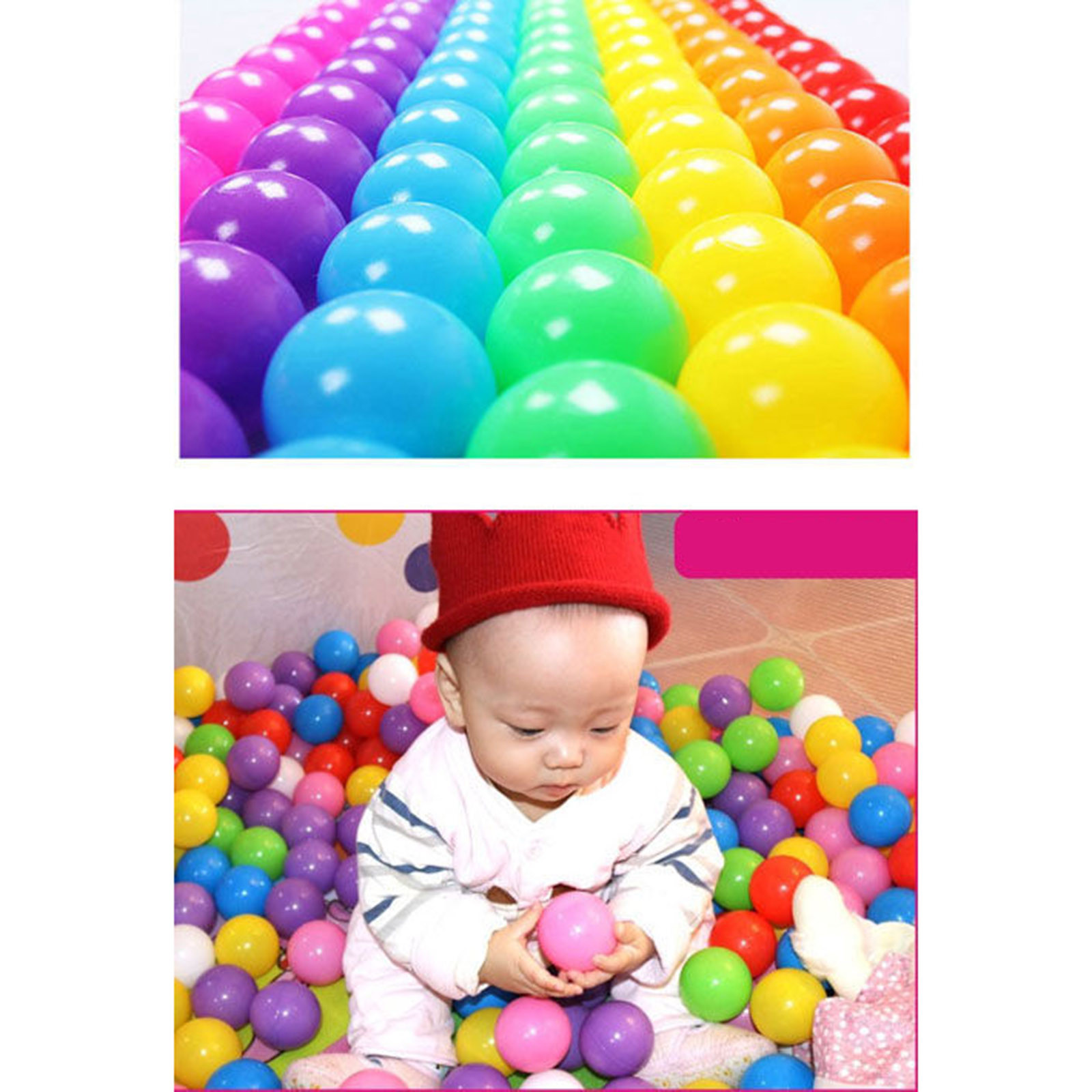 Fausse boule colorée pour enfants, balle en plastique souple, piscine IkWater Ocean Wave, jouets d'extérieur pour enfants, bébé, 50 pièces, 100 pièces