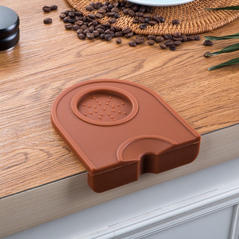 Barista kaffe anti-skrens matt espresso latte Kunst penn tukle tamping holder pute coffeeware tukler sikker kaffe slipe silikon matte: Abrown 12.5 x 14cm