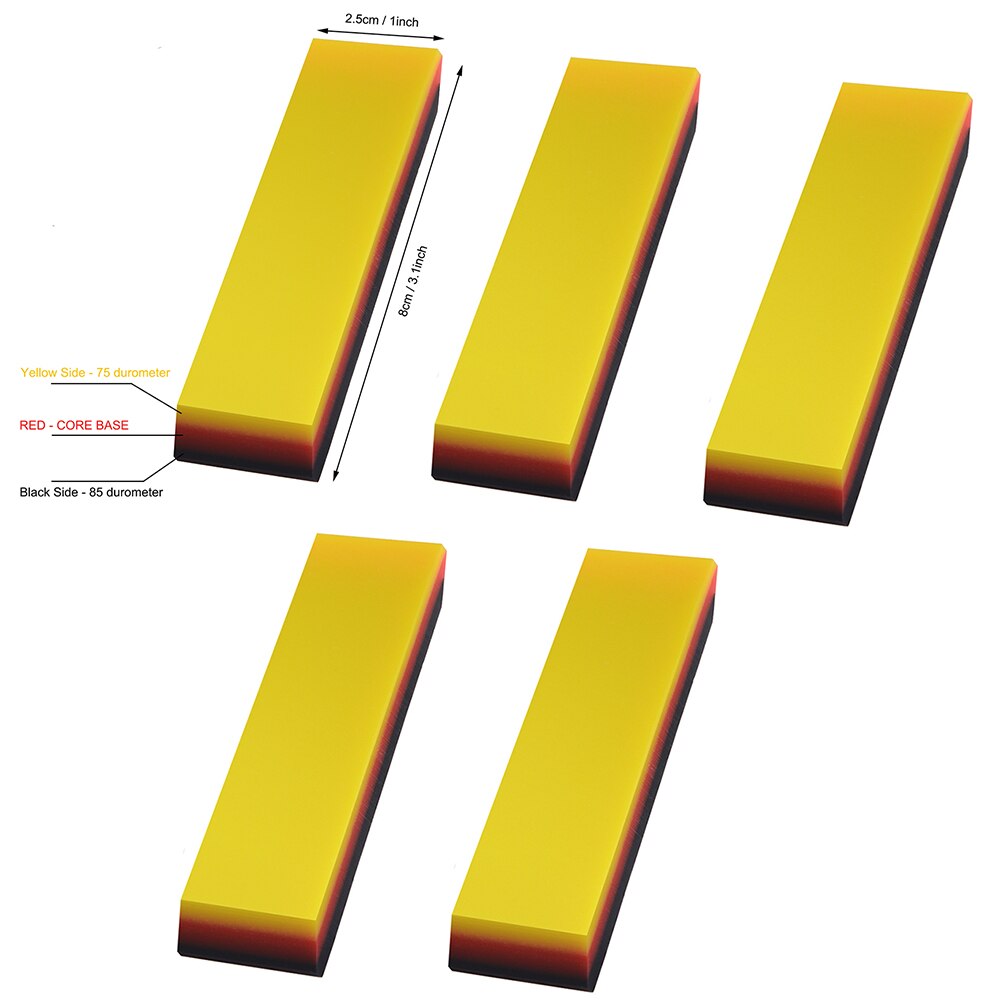 Foshio 2/5Pcs Zachte Ppf Wrapping Squeegee Carbon Vinyl Wrap Auto Film Plakken Tool 2in1 Schraper Venster verven Auto Cleaning: 5pcs 1inch
