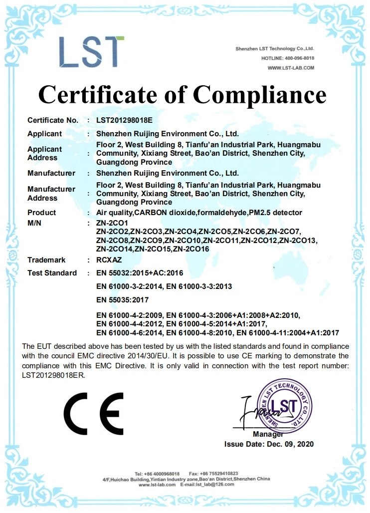 Portable Air Monitor Temperature Humidity tester CO2 Detector Classrooms Restaurants CO2 monitor Infrared Air Detector