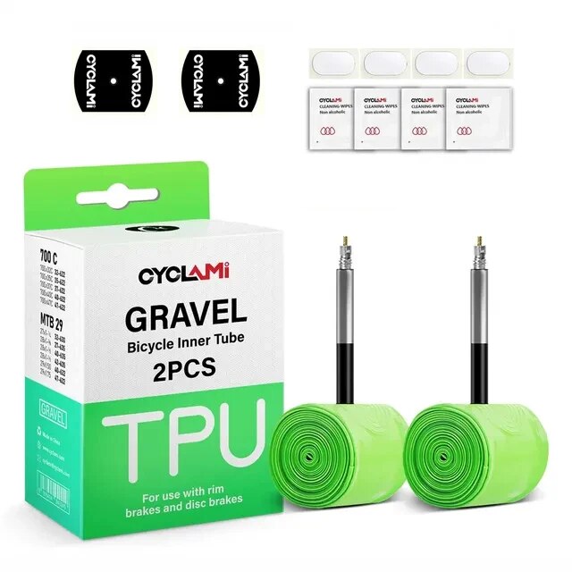 CYCLAMI 2pcs Ultralight Road MTB29 Bike TPU Inner Tube Tire French Valve FV 45mm For Gravel 700C 32C 35C 37C 40C 47C Super Light: 40mm