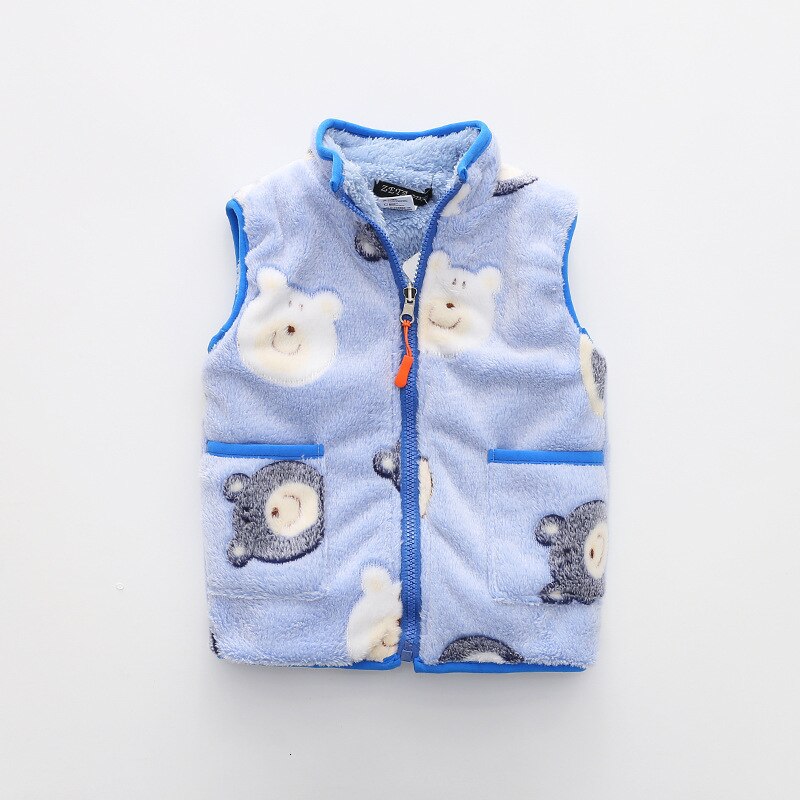 Herfst winter peuter jongens vesten 3 4 5 6 7 jaar kindervesten koreaanse cartoon print mouwloze jassen voor jongens meisjeskleding: Blauw / 4t