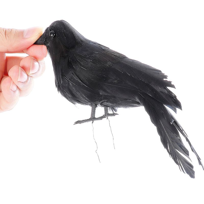 Unisex Heavy Metal Music Festival Top Hat Carnival Retro Gothic Steampunk Cosplay Black Jazz Cap with Crow Decorative Glasses