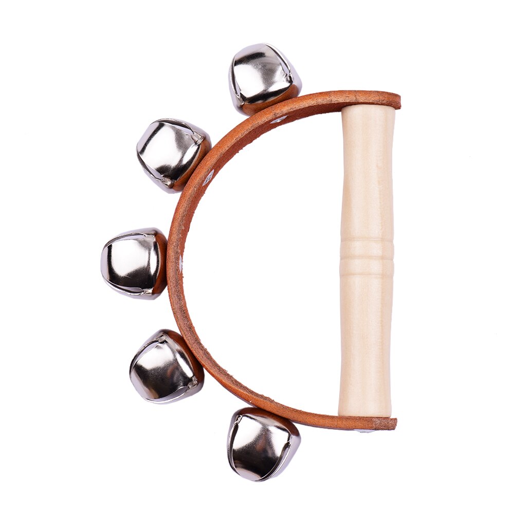 Handbell Hand Bells with 7pcs Jingle Bells Wood Handle Musical Instrument Toy for Music Class Percussion instruments toys
