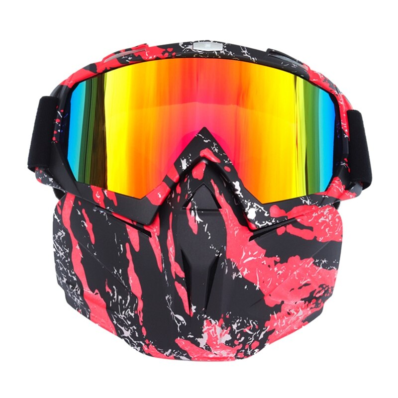 Ski snowboard bril gezichtsmasker offroad bril skibril afneembaar harley bril masker bril sneeuwbril wintersportbril: Rb