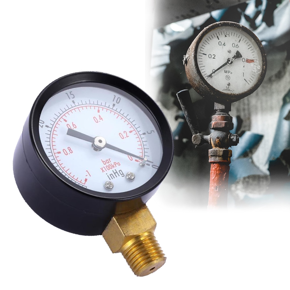 Vacuum Manometer Portable Dual Scale Dial Gauge 1/4" NPT -30HG/0PS Vacuum Pressure Meter 2" Dial Digital Display Gauge