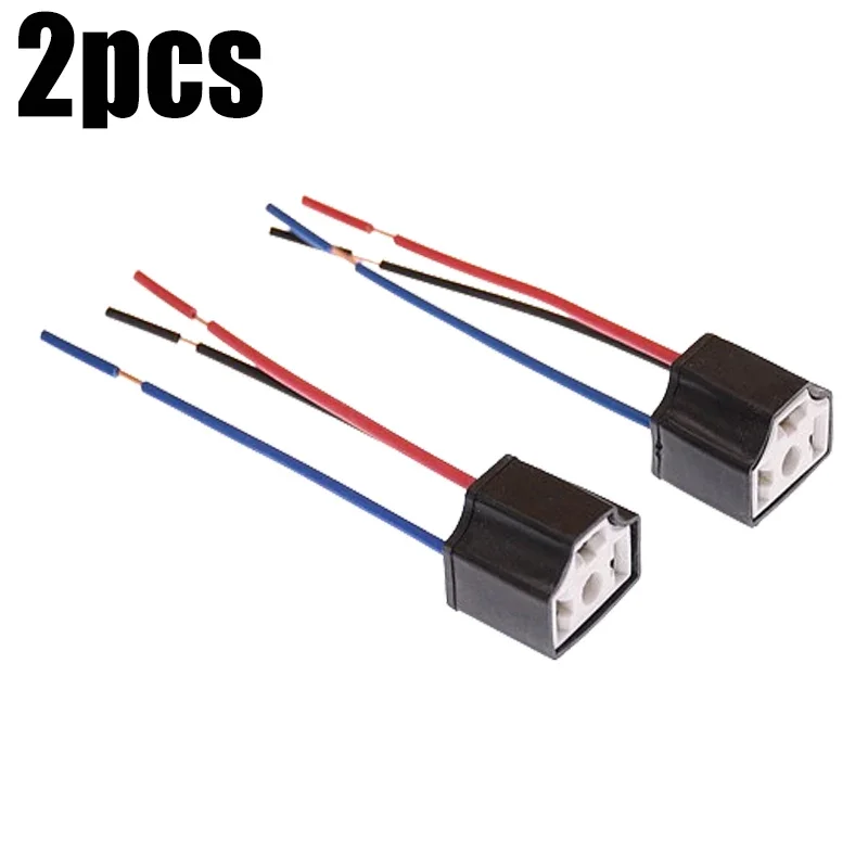 Portalámparas H4 para bombilla de coche, cableado de cable cerámico de 3 orificios, bombilla para faro de coche, enchufe de haz de luz, accesorios de luz para automóvil, 2/4/6/10 Uds.: Oro