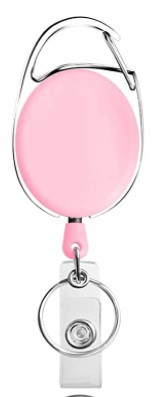 Intrekbare badgehaspelhouders, metalen heavy duty met karabijnhaak riemclip en sleutelhanger voor identiteitskaart naamhouder en sleutelhanger: Rood