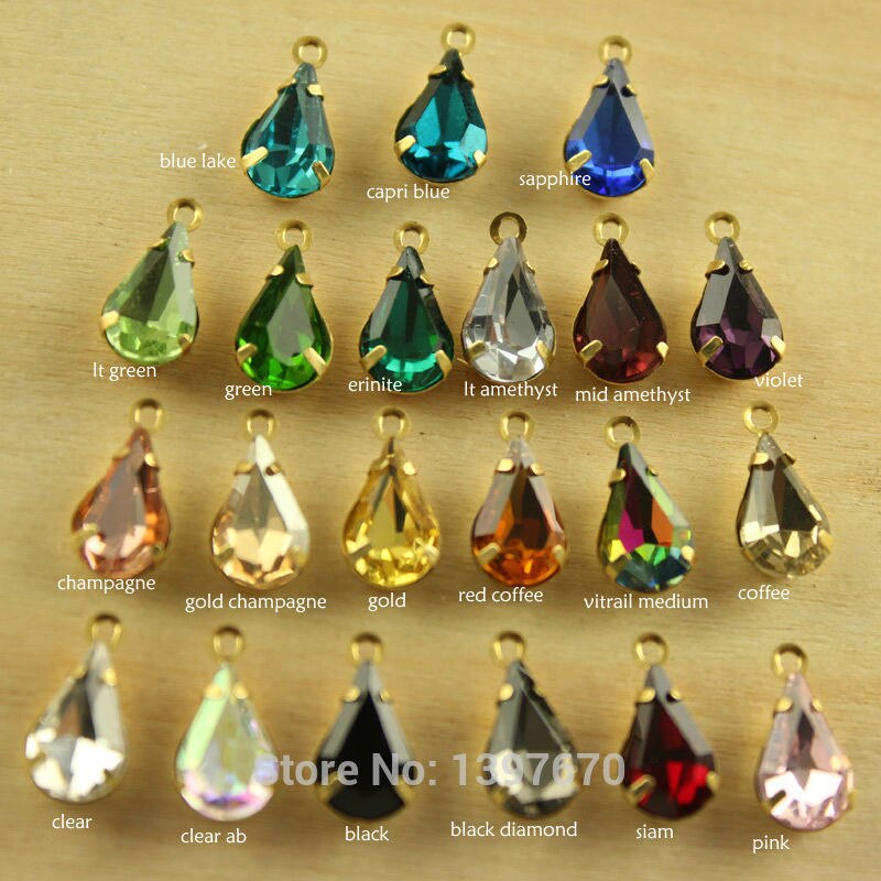 20pc 6x10mm teardrop glass crystal Vintage shining... – Grandado