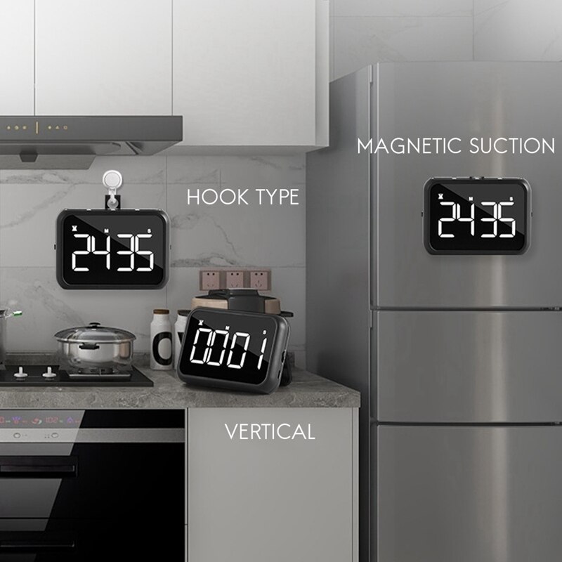 Digitale Keuken Timer,Countdown Count Up Timer Met Grote Led Display, 2 Helderheid, Luid Volume, Voor Koken