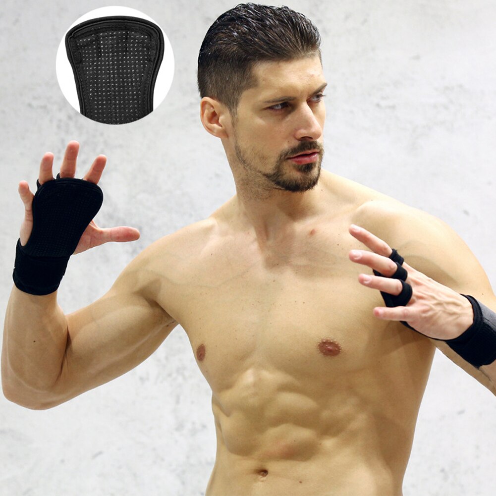1 paire d'haltères épais antidérapants, gants de levage de poids à trois doigts, Support de poignet protecteur, poignée de main pour Fitness