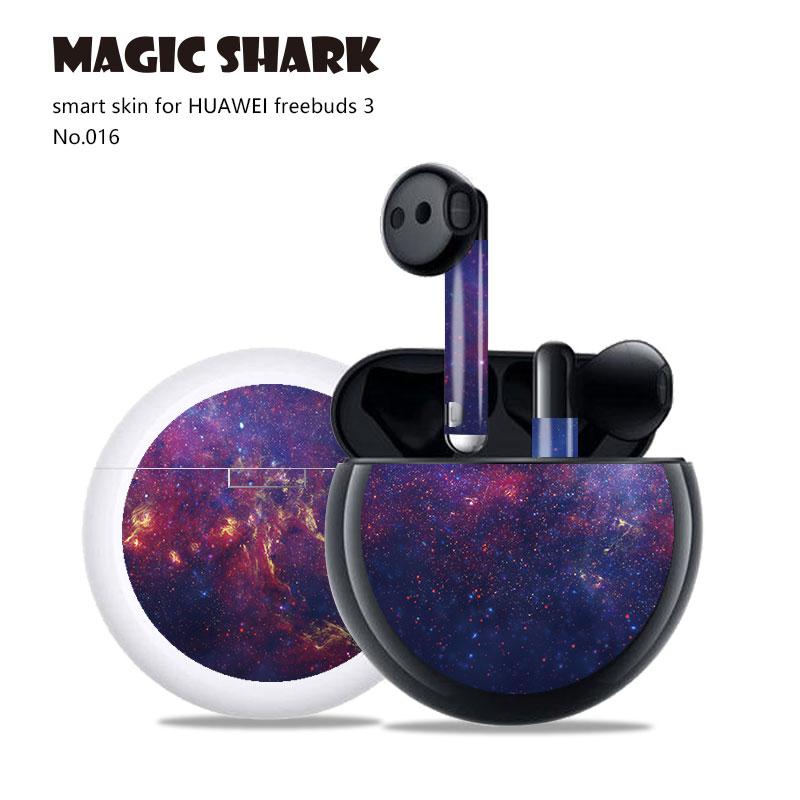 Magic Shark 2.5D pcv malowanie czaszka diabeł naklejki skóry pokrywa Film Case dla HUAWEI Freebuds 3: 016