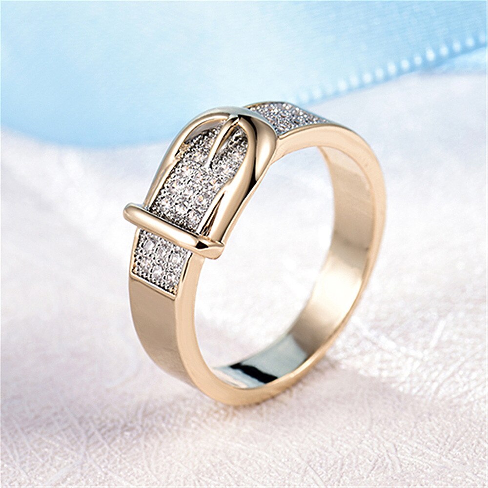 Shining Riem Ringen voor Vrouwen Tiny CZ Verharde Zirconia Steen Accessoires Bruiloft Sieraden