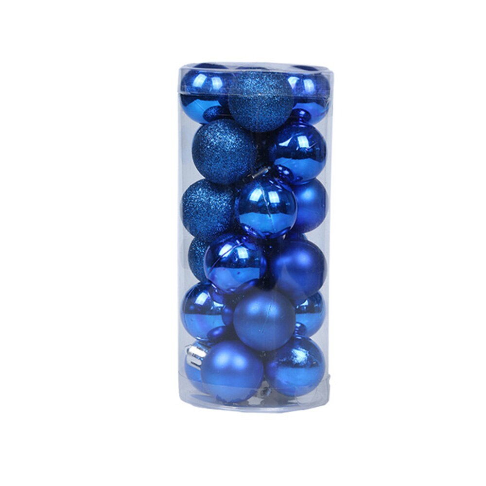 Amerikaanse kerstboom hangende ballen decoratie feest bruiloft kerstballen ornament 24 stuks 60mm: Diepblauw