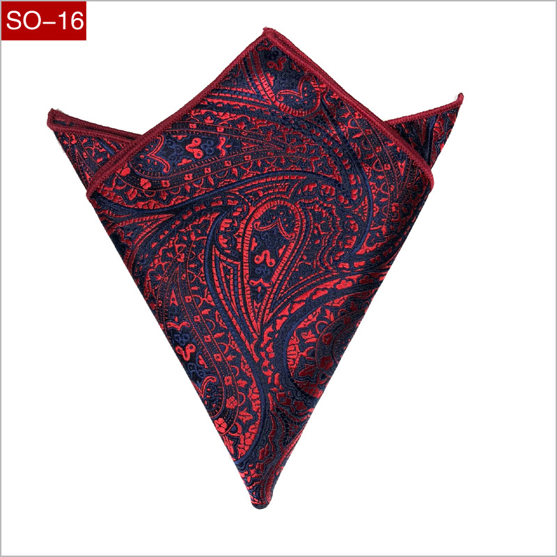Heren zakdoek luxe jacquard stropdas voor heren paisley pochet handdoek zakdoeken 26.5cm volledige jurk accessoires: Zy-so -16