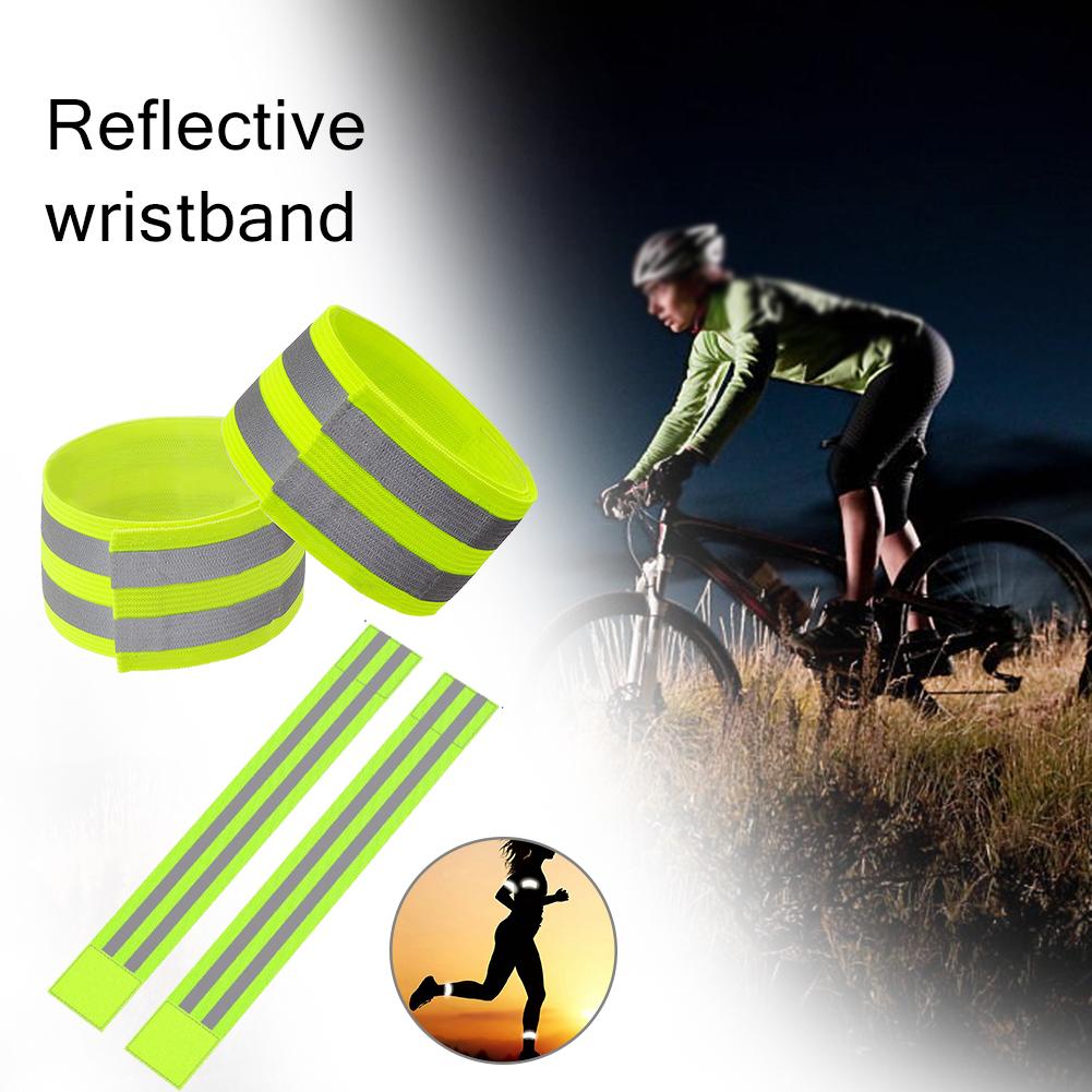 2 stk elastisk refleksarmbånd sportsrefleksarmbånd armbånd håndbandasje sikkerhet nattrefleksbånd jogging gange