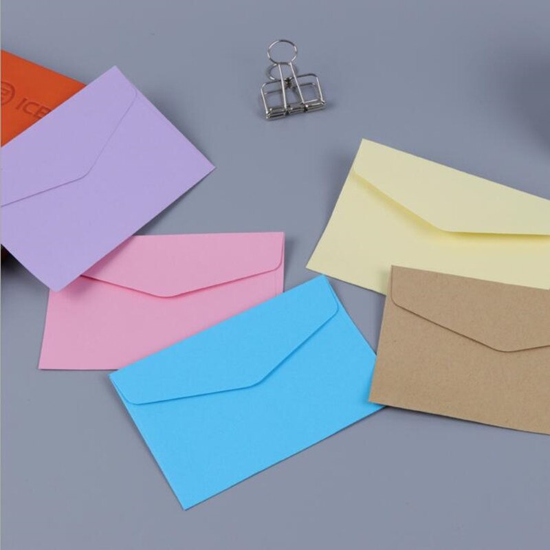 10 Stks/partij 14 Snoep Kleuren Blank Mini Enveloppen Envelop Bruiloft Verjaardagsfeestje Uitnodiging Benodigdheden Kraftpapier Enveloppen