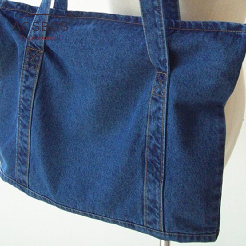 Aosbos – sacs à main en toile pour femmes, sacs à bandoulière en Denim bleu de styliste, fourre-tout de bonne , grande capacité