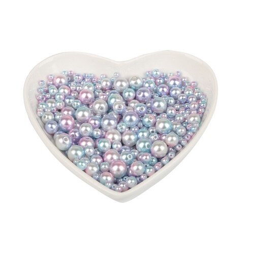 Rund regnbue farve imiteret perler perler  (4/6/8/10mm 350 stk) håndværk dekoration til gør-det-selv armbånd halskæder smykker fremstilling: Stil 1