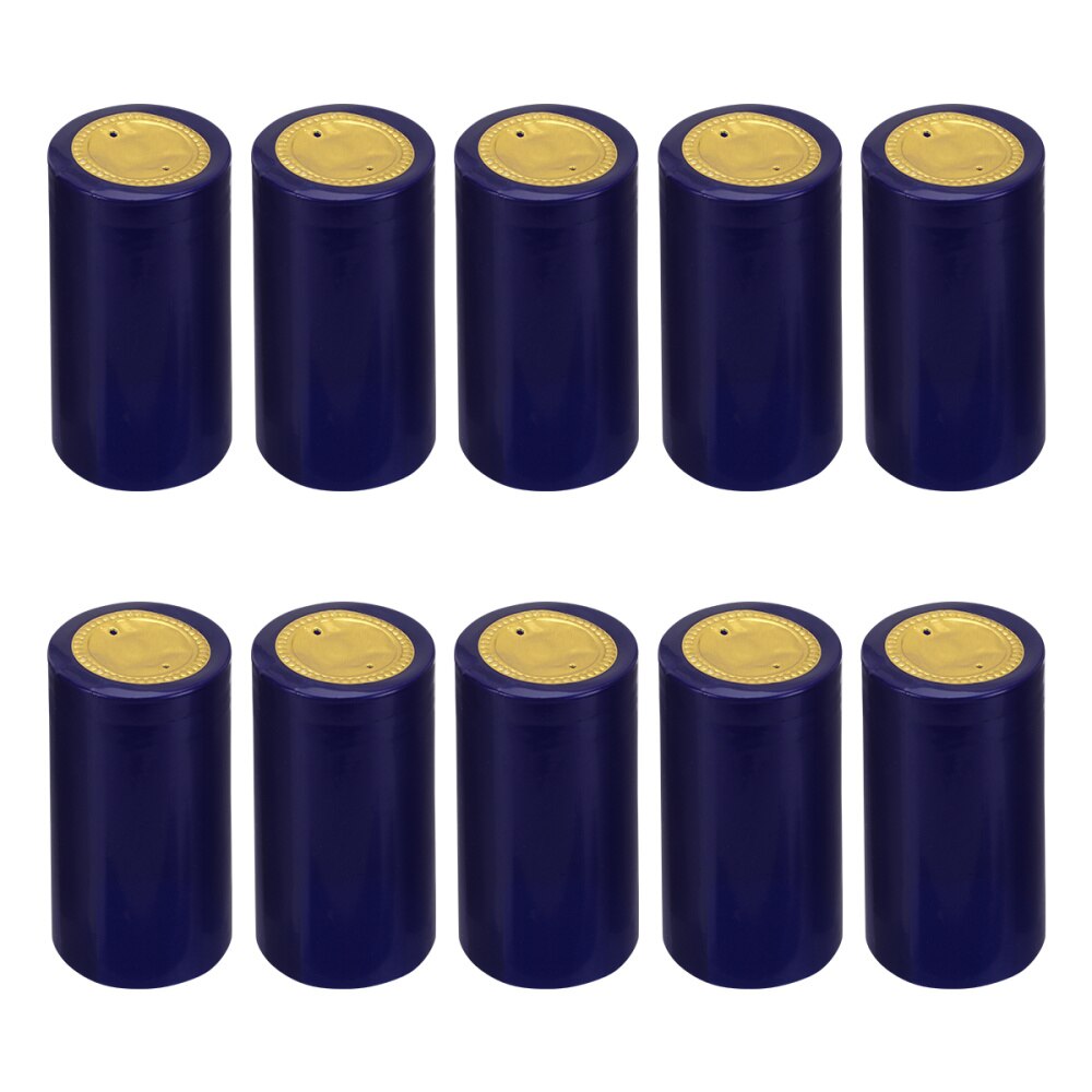 100pcs Heat Shrink Capsules Bottles Caps Sleeves Suitable for Bottle: Blue