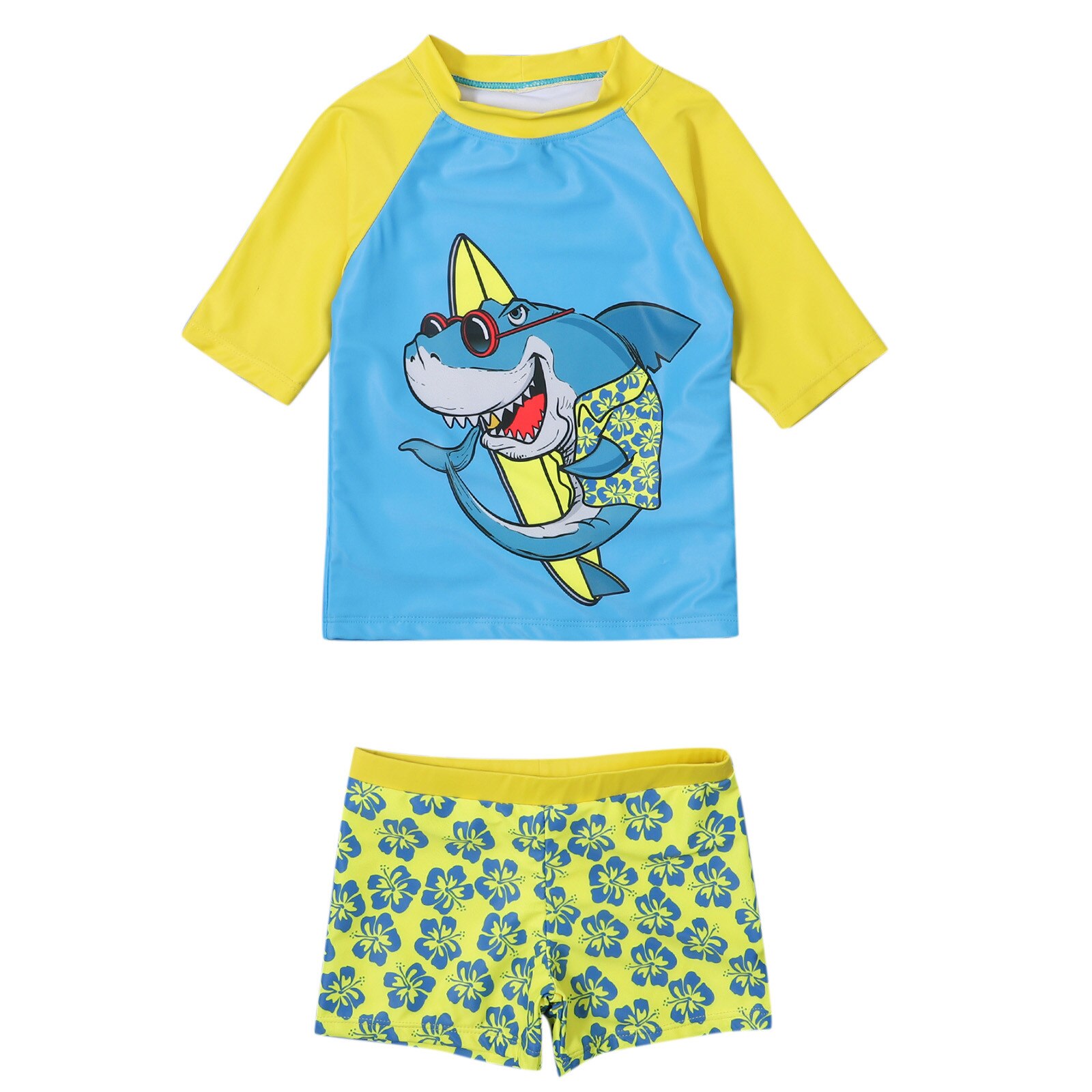 4 # Bloemen Badpak Kinderen Badmode Badpak Zomer Korte Mouw Badmode En Surfwear O-hals Badpak Voor Jongen Купальник Детский