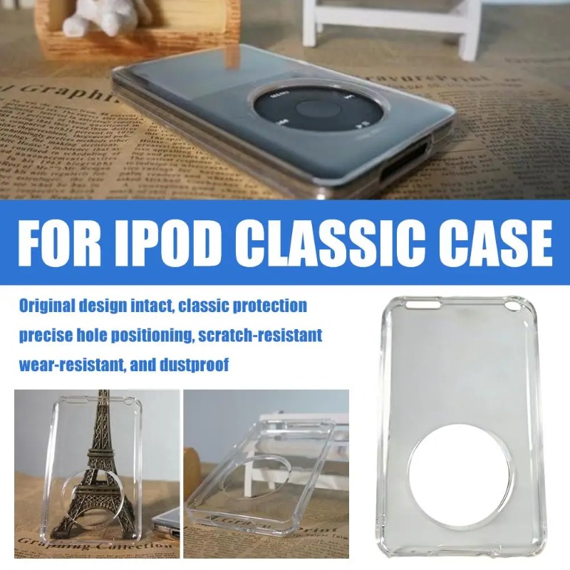 Capa protetora rígida transparente para ipod classic 80 120 160g, com revestimento de cristal, capa protetora transparente de policarbonato, adaptável.