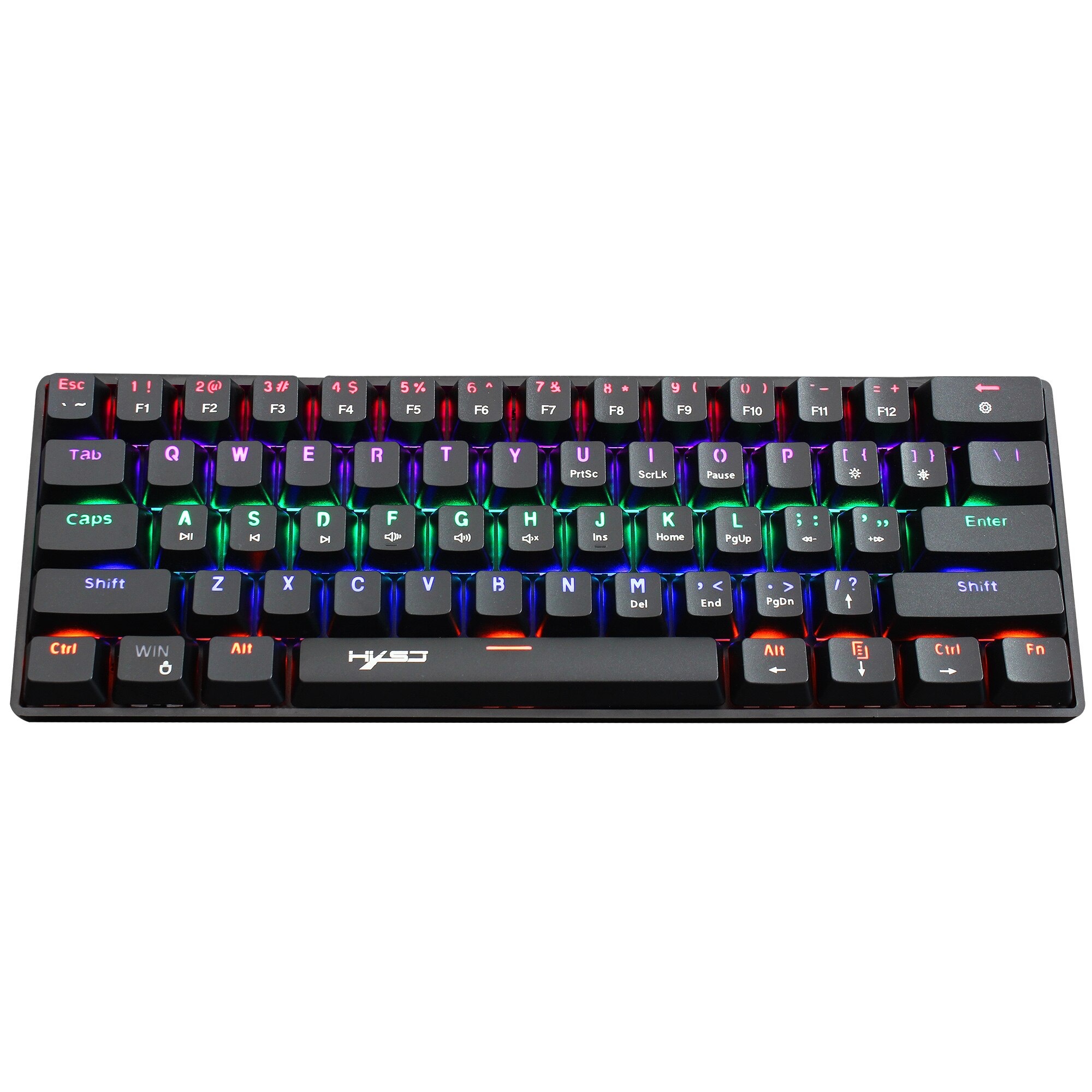 Gaming Mechanical Keyboard Gamer Blue Switch 61 Key Wired Keyboard Anti-ghosting RGB Mix Backlit LED USB For Gamer PC Laptop: V900B