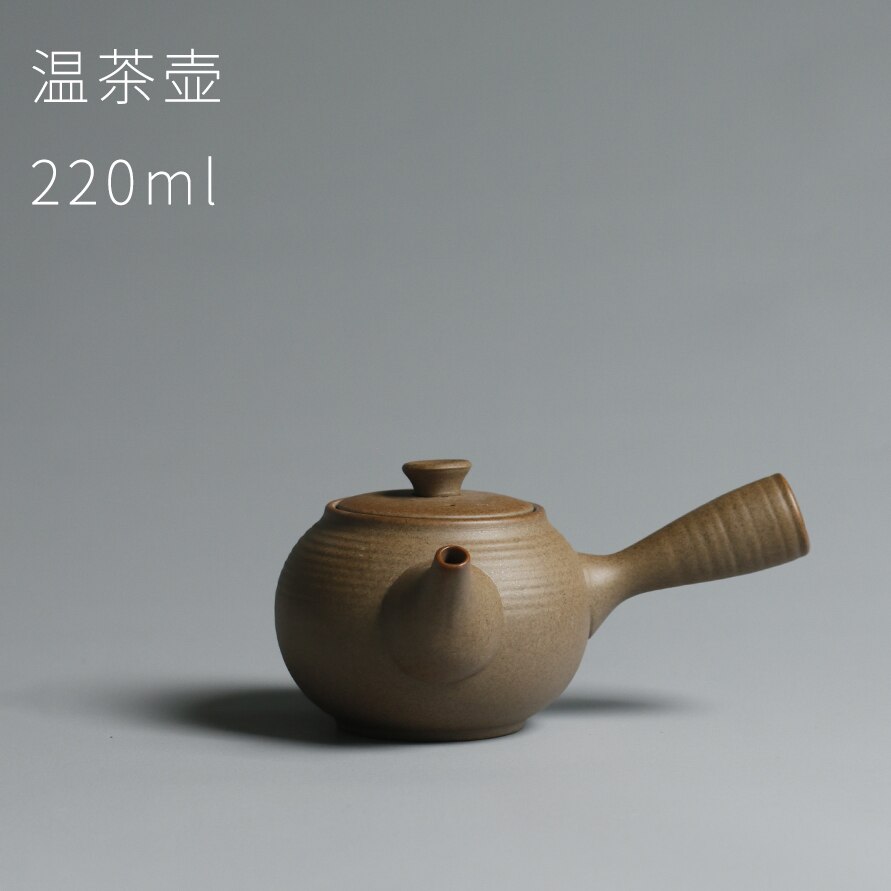 Tea Pot Alcohol Lamp Teapot Black Tea Temperature Tea Furnace Non-slip Anti-scald Ceramics Side Hold Kettle: warm tea side pot