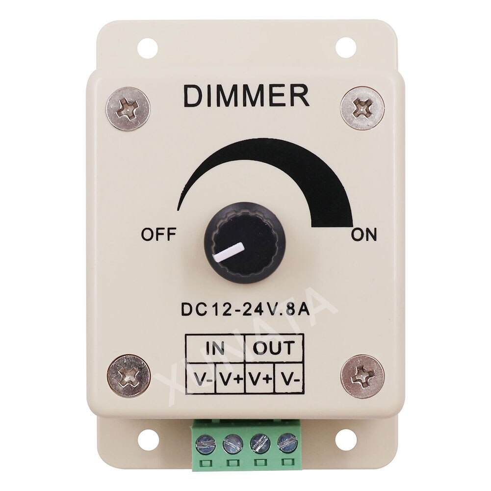 DC12-24V 8A Adjustable Brightness Lamp Strip Driver Single Color Light Power Supply LED Dimmer Switch Controller