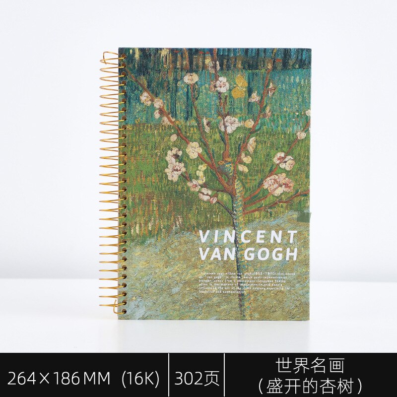 B5 Spiral Notebook Paper Planner School Diary Note Book Calender Travelers Study Retro Large Painting Notebook Literary: D