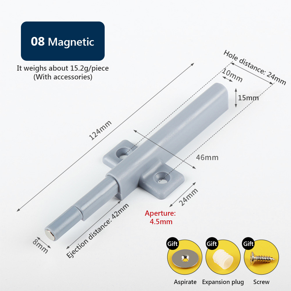Damper Cabinet Catches Latch Cupboard Push Hidden Kitchen Pulls Stop Drawer Soft Handle Furniture Hardware Cabinet Damper Buffer: WHITE