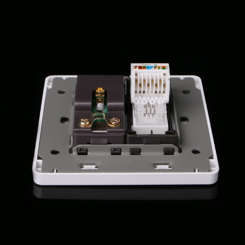 Adaptador de red RJ45 + antena de TV Coaxial, montaje en pared, salida de Panel frontal